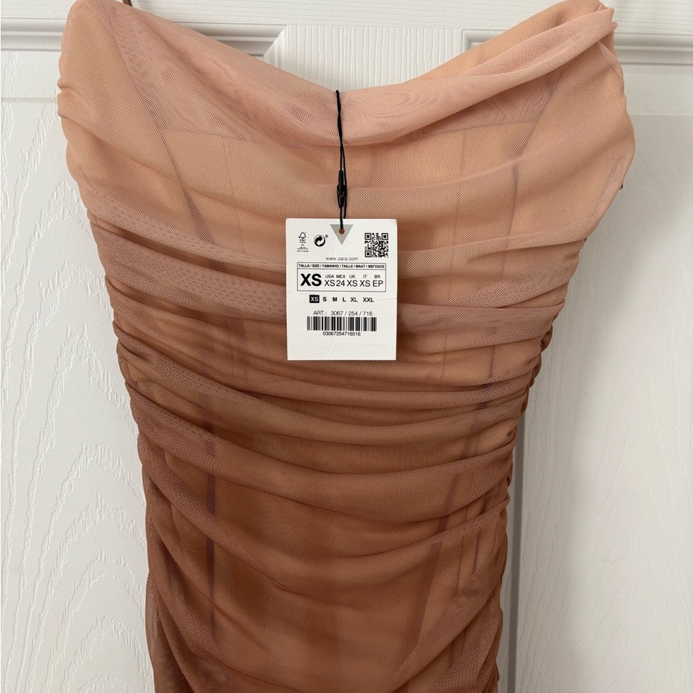 Zara PRINT DRESS WITH TULLE - Picture 6 of 6
